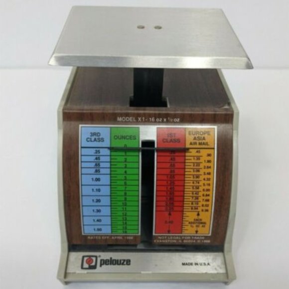 Pelouze Office Vintage Pelouze Postal Scale 988 Rates Model X1 16